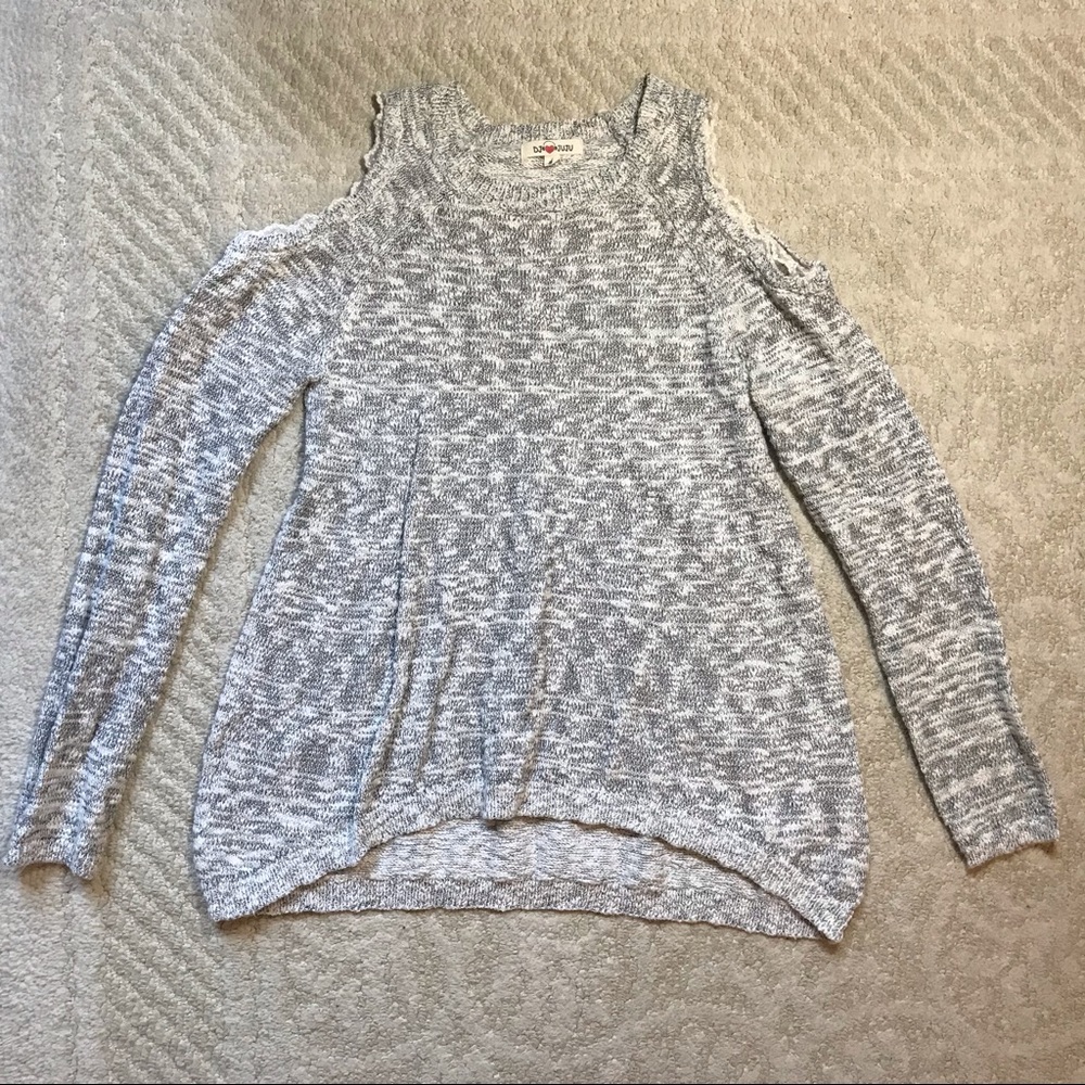 Heather Grey Cold Shoulder DJ JuJu Sweater